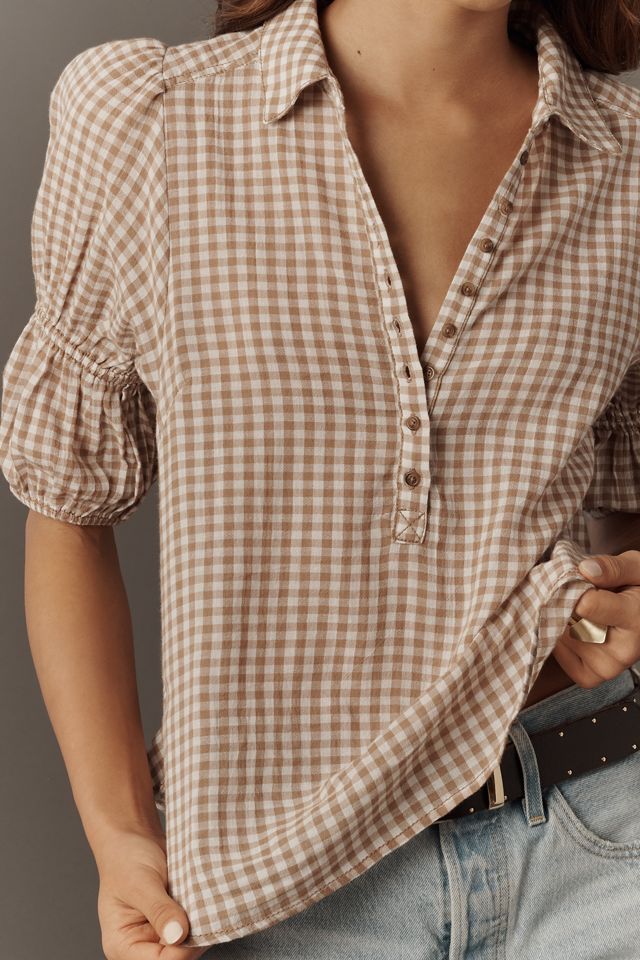 Tallulah Puff Sleeve Buttondown Top by Pilcro #1