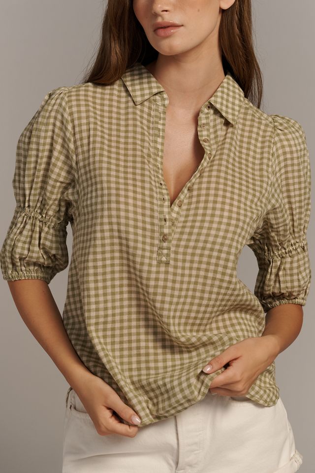 Tallulah Puff Sleeve Buttondown Top by Pilcro #2