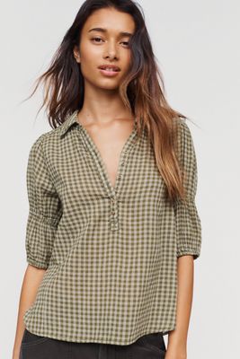 Tallulah Puff Sleeve Buttondown Top by Pilcro