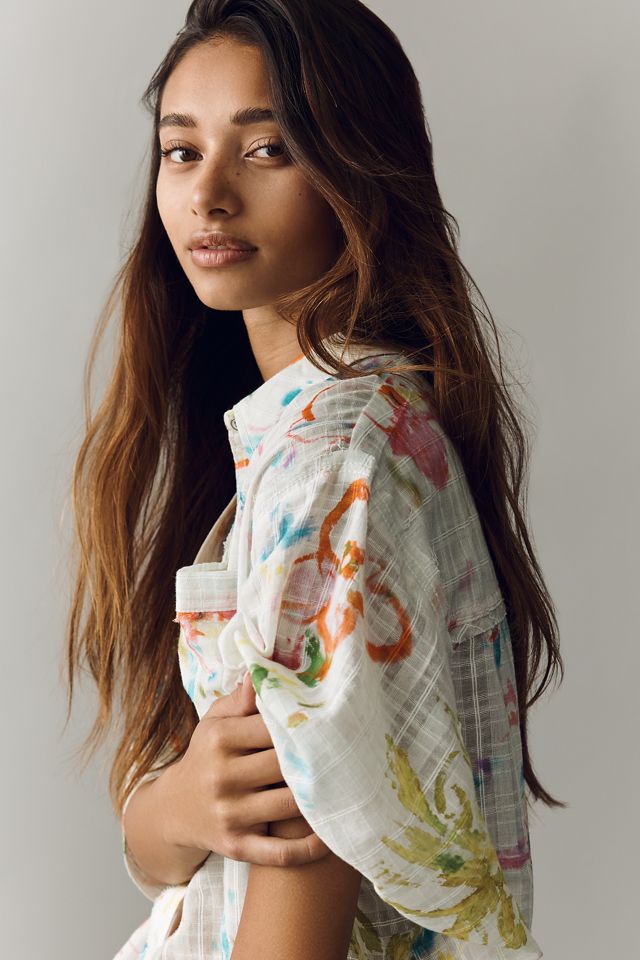 Pilcro 100% Cotton Summer Buttondown Shirt | Anthropologie
