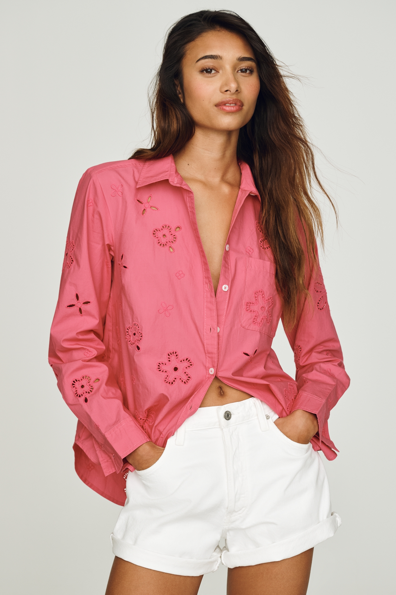 Kate Classic Eyelet Buttondown Shirt by Maeve