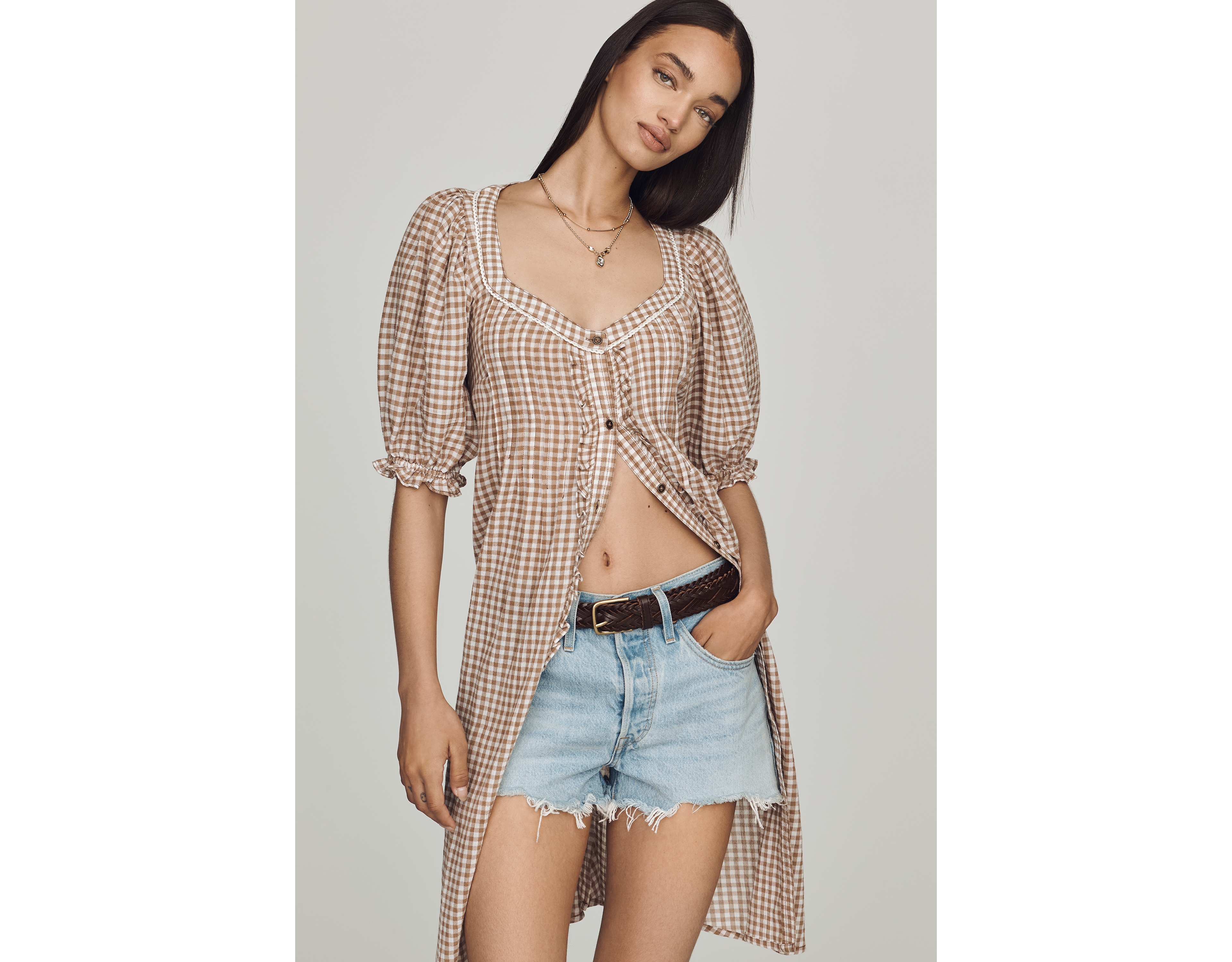 Pilcro 100% Cotton Puff-Sleeve Tunic