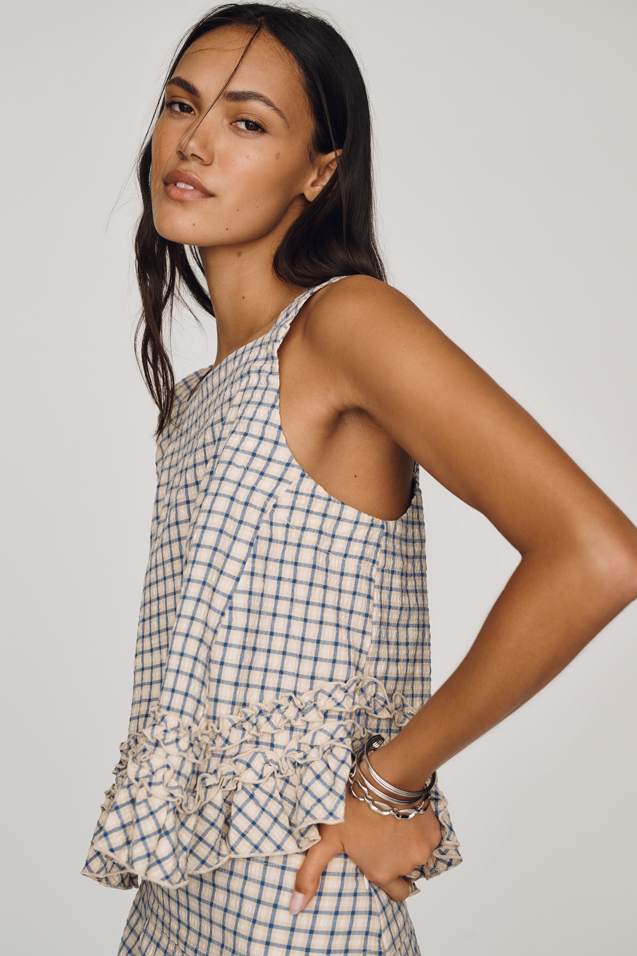 Maeve Ruffle Hem Swing Top