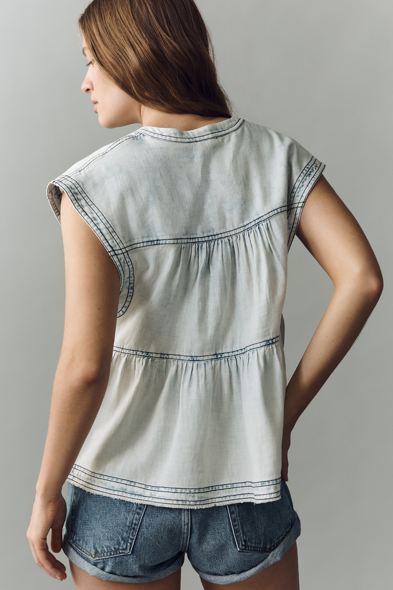 100% Cotton Denim Muscle Shirt