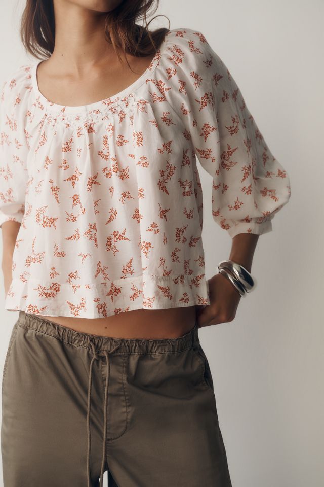 Pilcro Smocked Babydoll Top #3