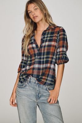 Pilcro Tallulah Puff-Sleeve Buttondown Top