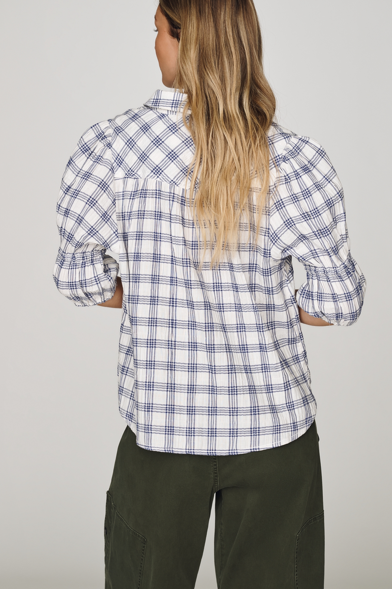 Pilcro Tallulah Puff Sleeve Buttondown Top