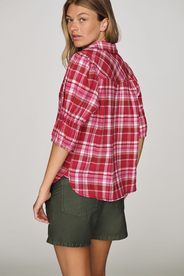 Pilcro Tallulah Puff Sleeve Buttondown Top #1