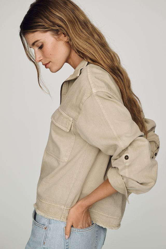 Pilcro Cotton Funnel-Neck Zip-Front Top #2