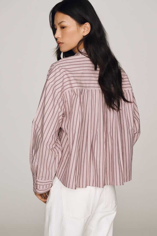 Maeve 100% Cotton Tie-Neck Buttondown Shirt #1