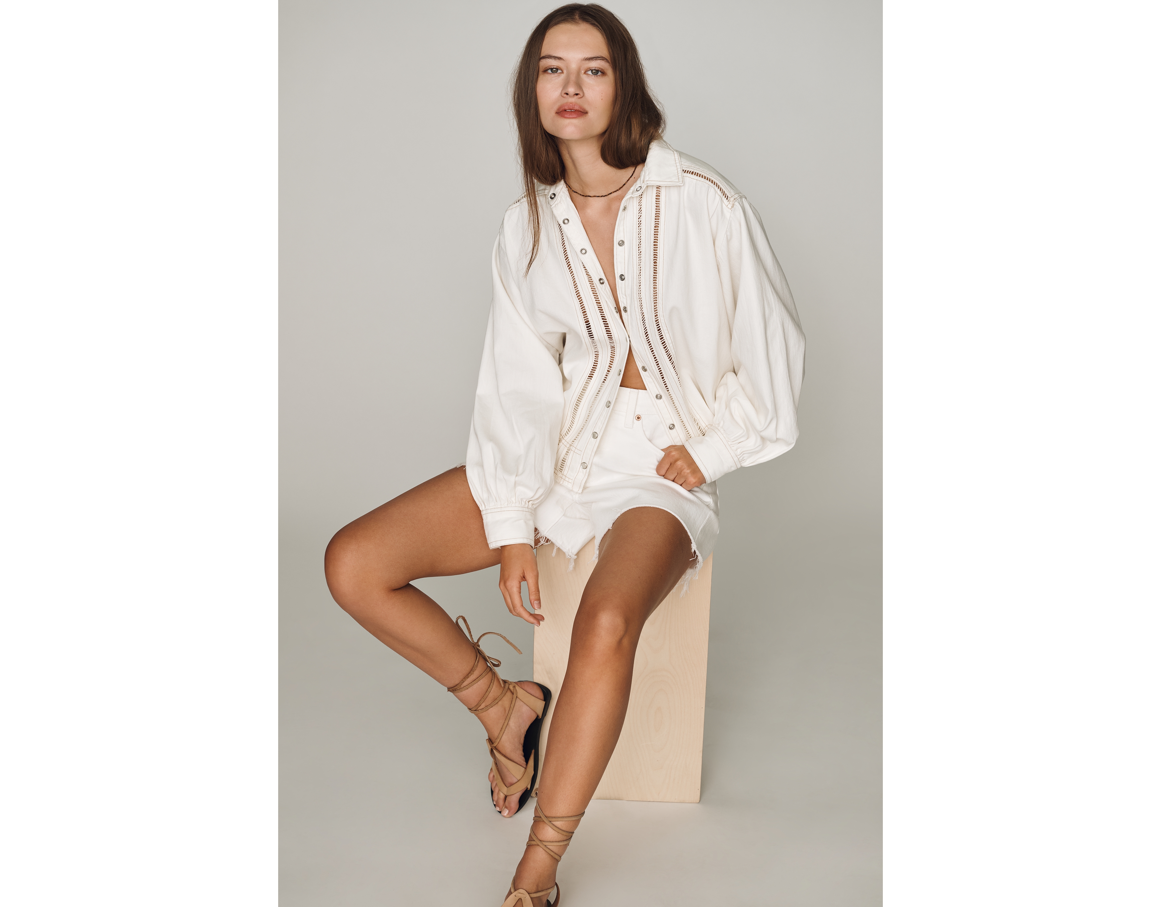 Pilcro 100% Cotton Lace Buttondown Shirt
