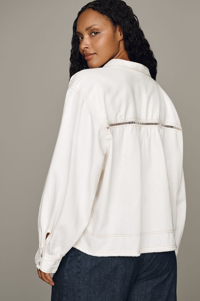 Pilcro Cotton Lace Buttondown Shirt #7