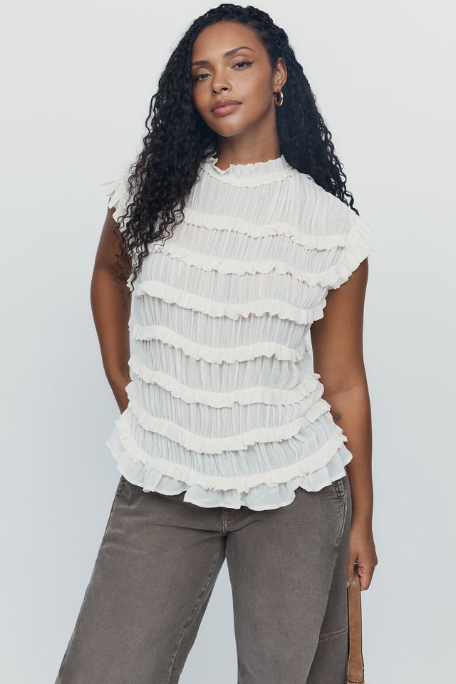By Anthropologie Layered Ruffle Top #4