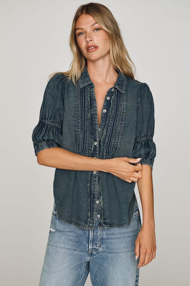 Pilcro Tallulah Cotton Denim Buttondown Top #3