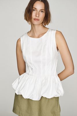 By Anthropologie Bubble-Hem Peplum Top