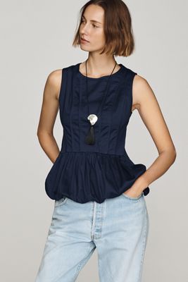 By Anthropologie Bubble-Hem Peplum Top