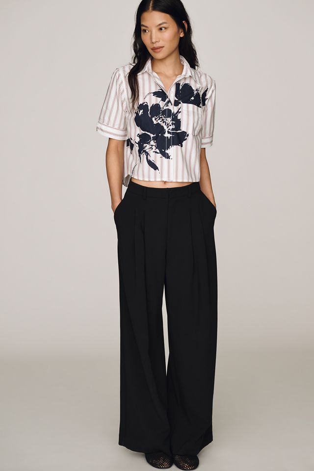 By Anthropologie 100% Cotton Cropped Buttondown Shirt #3