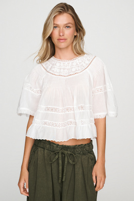 By Anthropologie 100% Cotton Tiered Swing Blouse by Anthropologie