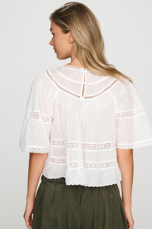 Blouse évasée à volants en 100% coton By Anthropologie #3