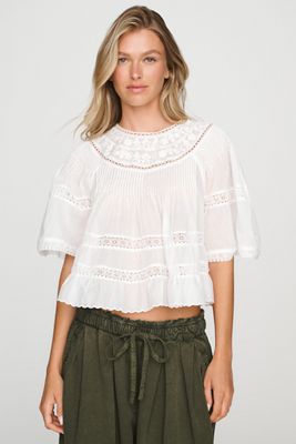 By Anthropologie 100% Cotton Tiered Swing Blouse