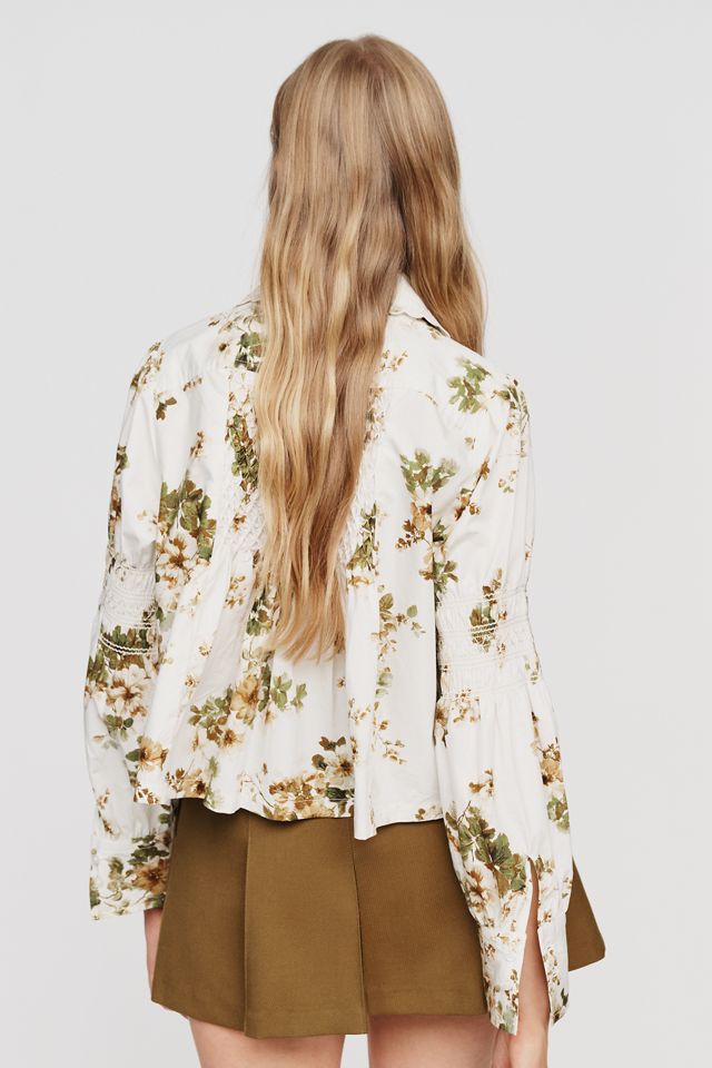 Maeve 100% Cotton Smocked Buttondown Shirt #3