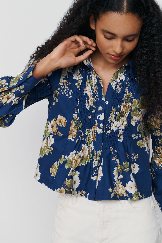 Maeve Camicia Arricciata a Maniche Lunghe in 100% Cotone #1