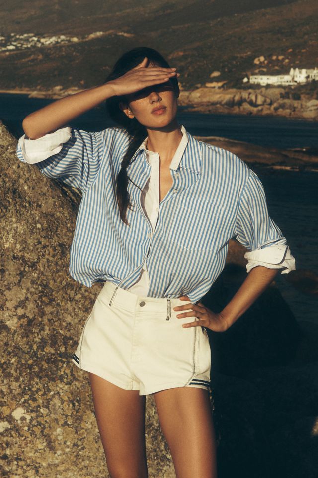 La chemise boutonnée rétrécie Bennet 100% coton par Maeve #4