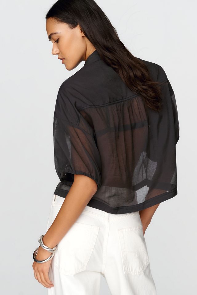 Pilcro Quincy Sheer Studded Blouse #1