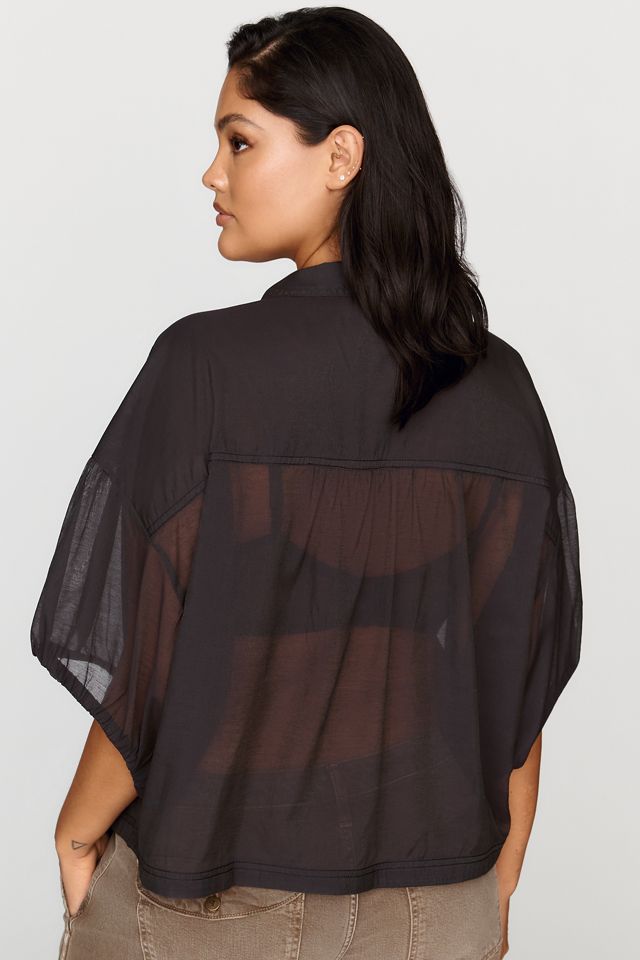 Pilcro Quincy Sheer Studded Blouse #6