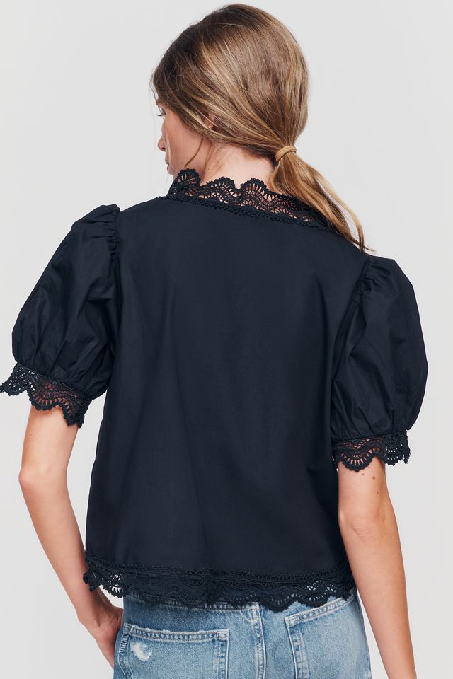 By Anthropologie 100% Cotton Lace Blouse #2