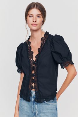 By Anthropologie 100% Cotton Lace Blouse