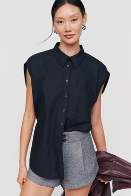 Maeve 100% Cotton Round Hem Buttondown Shirt by Anthropologie