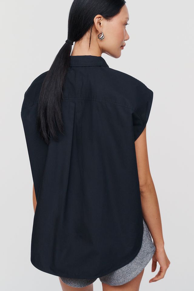 Maeve 100% Cotton Round Hem Buttondown Shirt #1