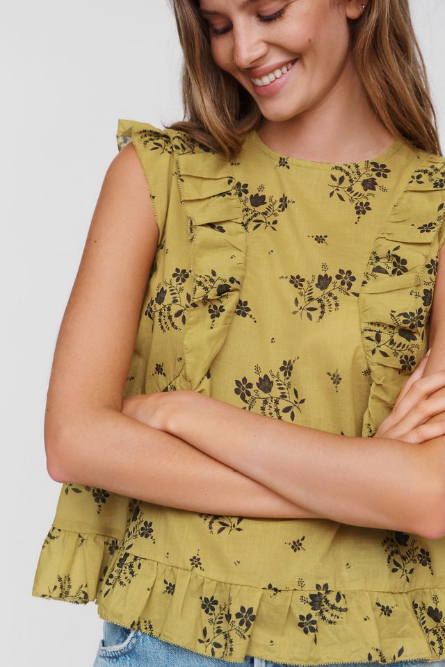 By Anthropologie 100% Cotton Ruffled Tank #1