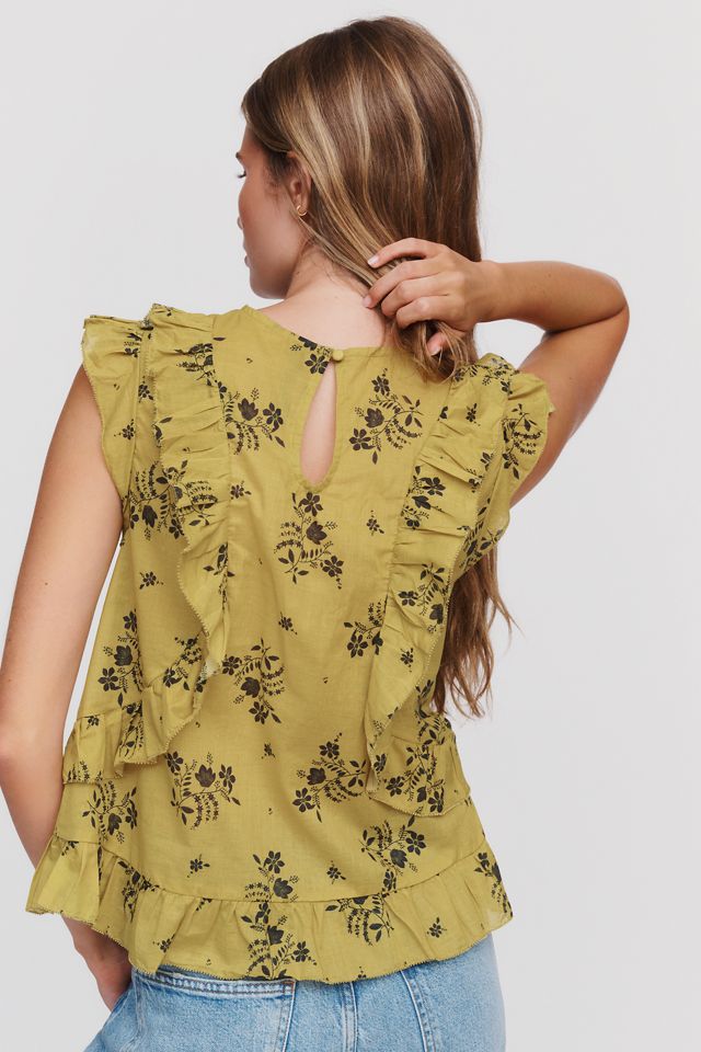 By Anthropologie 100% Cotton Ruffled Tank #2