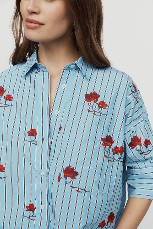 Maeve Mabel 100% Cotton Embroidered Buttondown Shirt #2