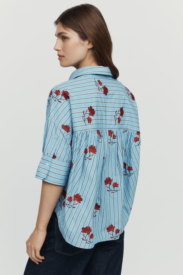 Maeve Mabel 100% Cotton Embroidered Buttondown Shirt #3