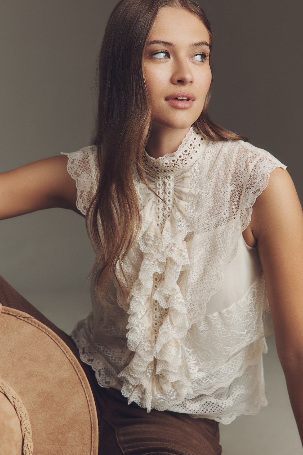 Love The Label Eden High-Neck Lace Tank Top
