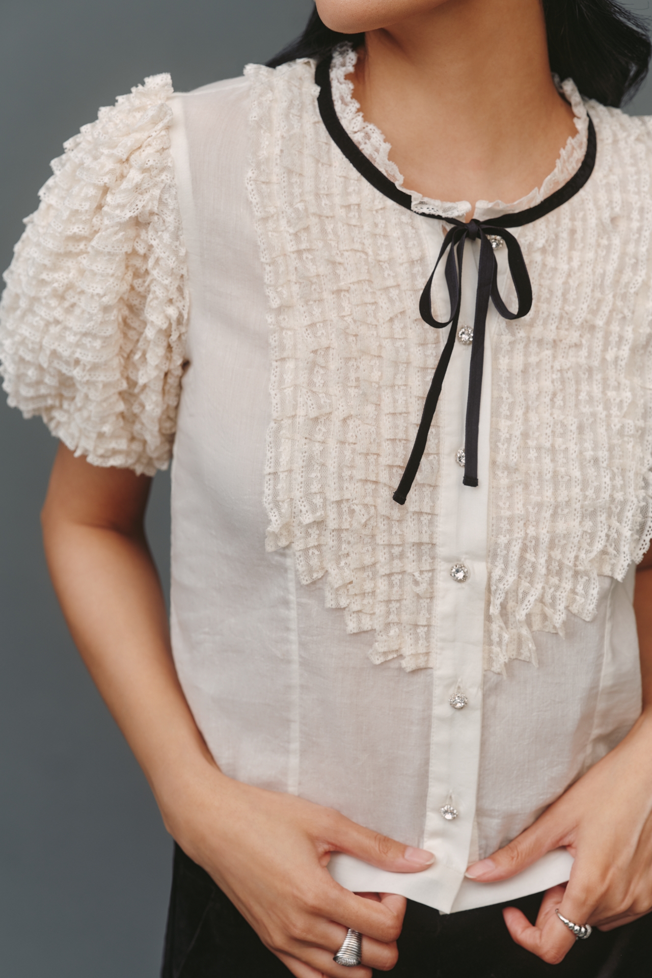 Love The Label Oceane High-Neck Bow Blouse