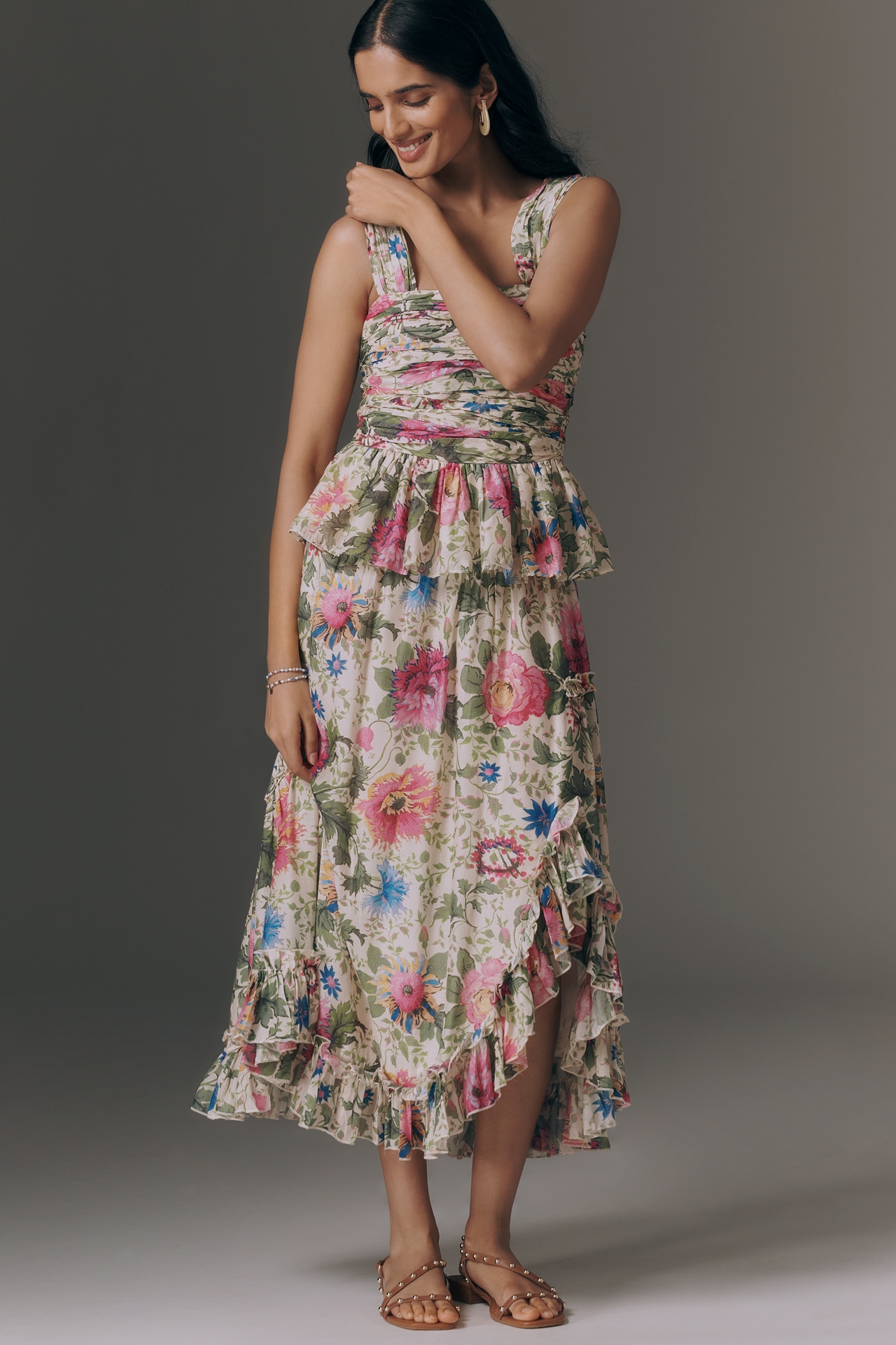 Love The Label Kendra Ruched Peplum Top