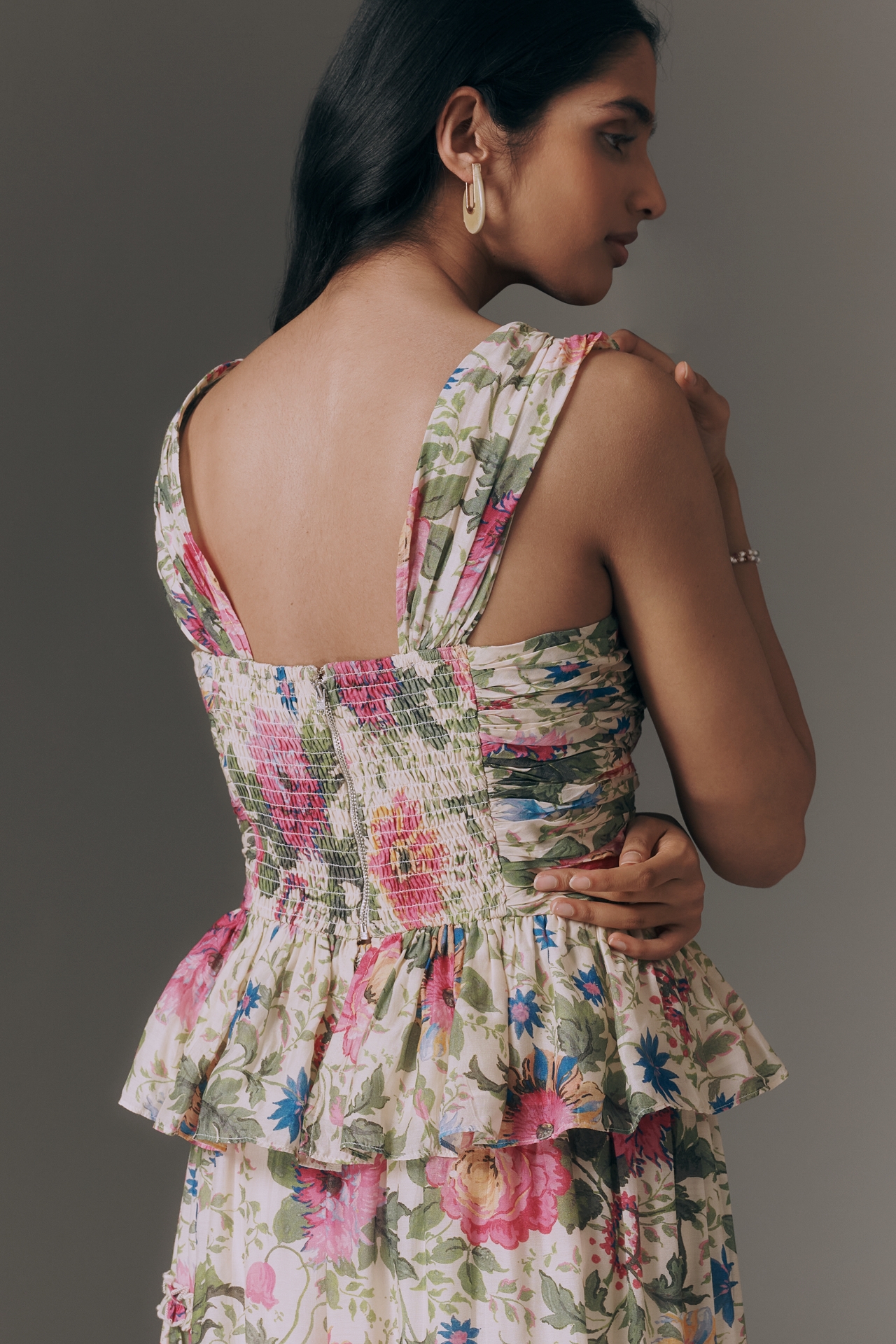 Love The Label Kendra Ruched Peplum Top