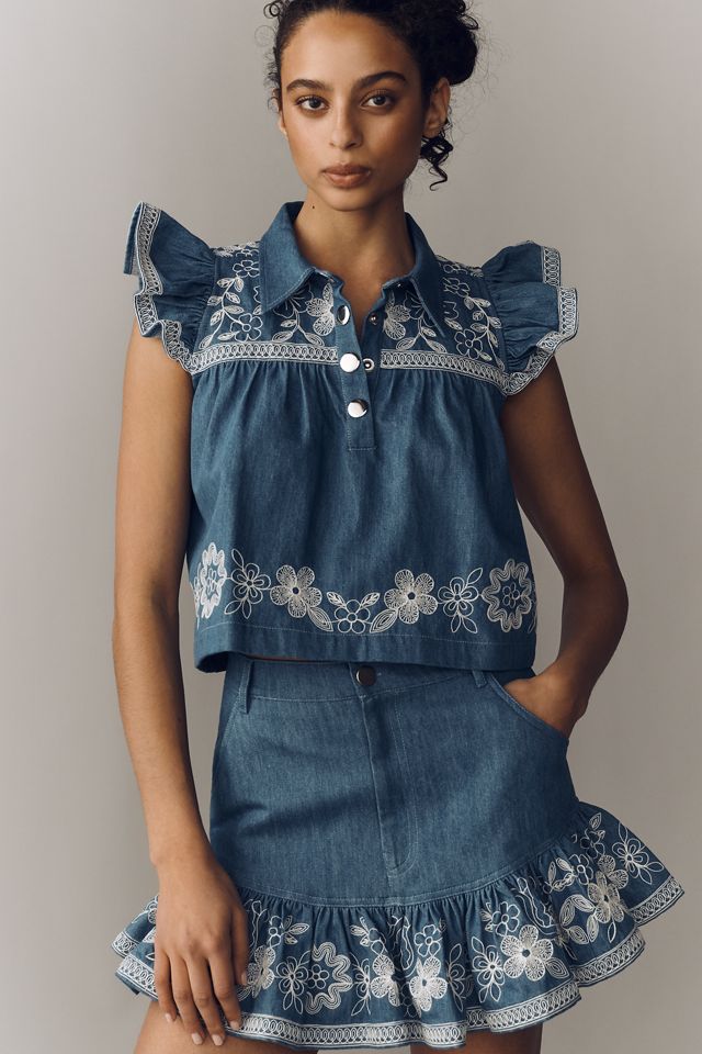 Love The Label Cotton Mika Ruffle Top | Anthropologie