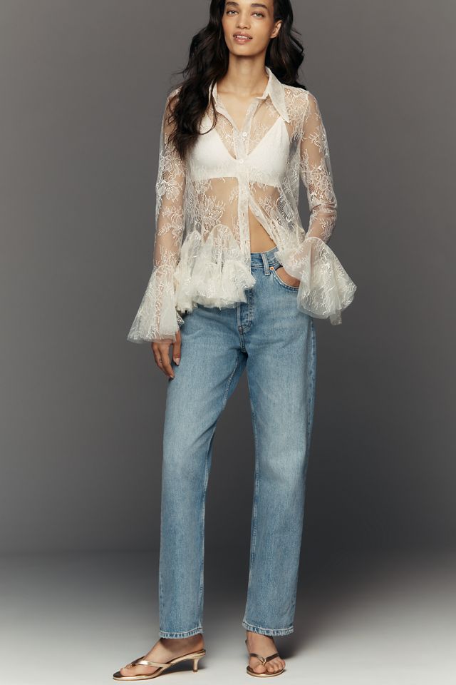 大人気！【AMERI】UNDRESSED LACE CUFFS BLOUSE Yuri Blouse Macadamia – CAMI NYC