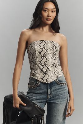 Anthropologie Eri + Ali 2024 Faux Leather Bustier Top