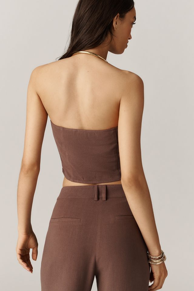 4th & Reckless Macie Linen-Blend Strapless Crop Top #2