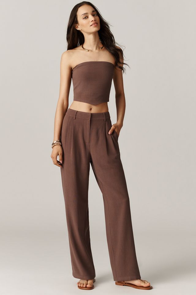 4th & Reckless Macie Linen-Blend Strapless Crop Top #4
