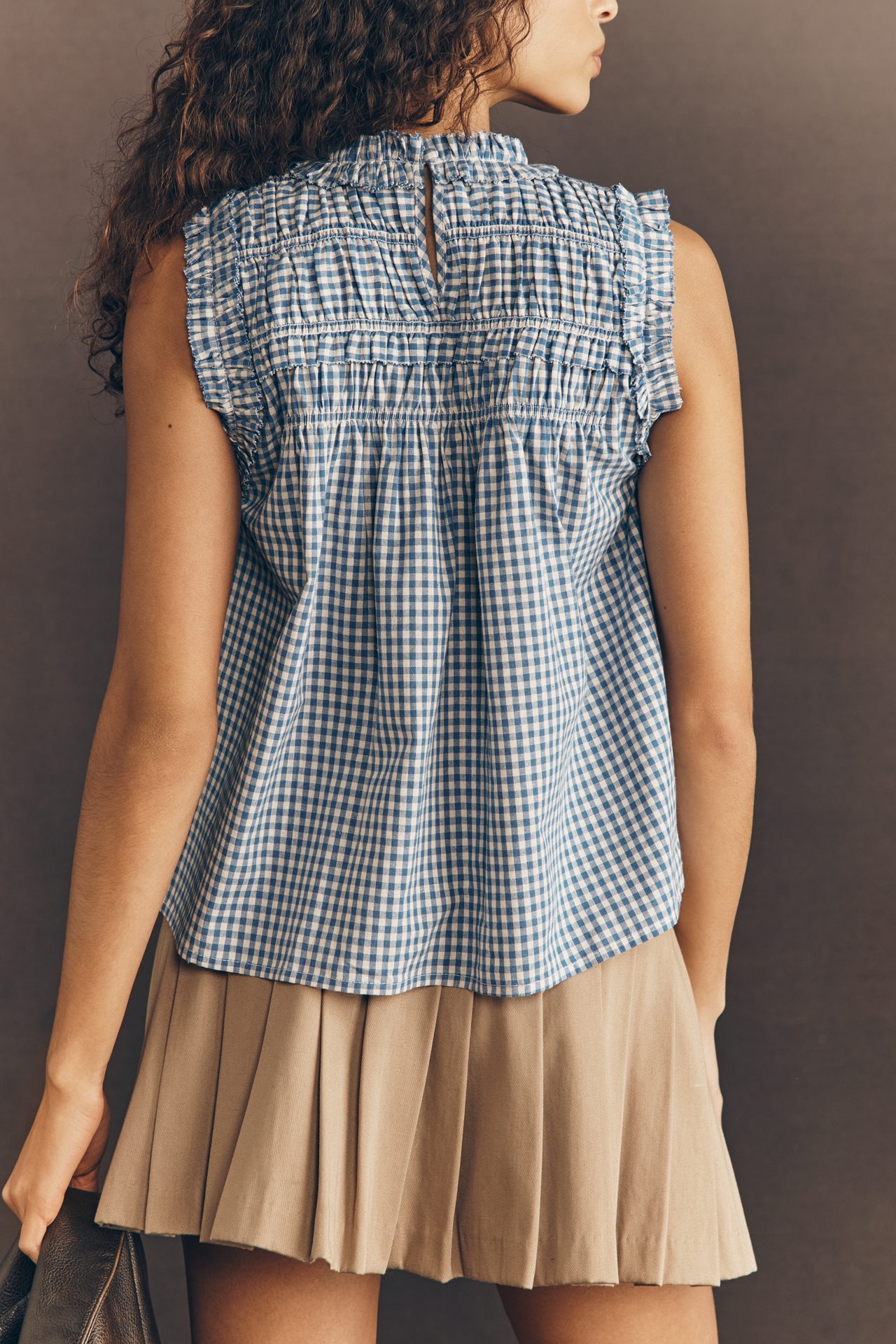 RAISONNEL Ruffle Sleeveless Swing Top