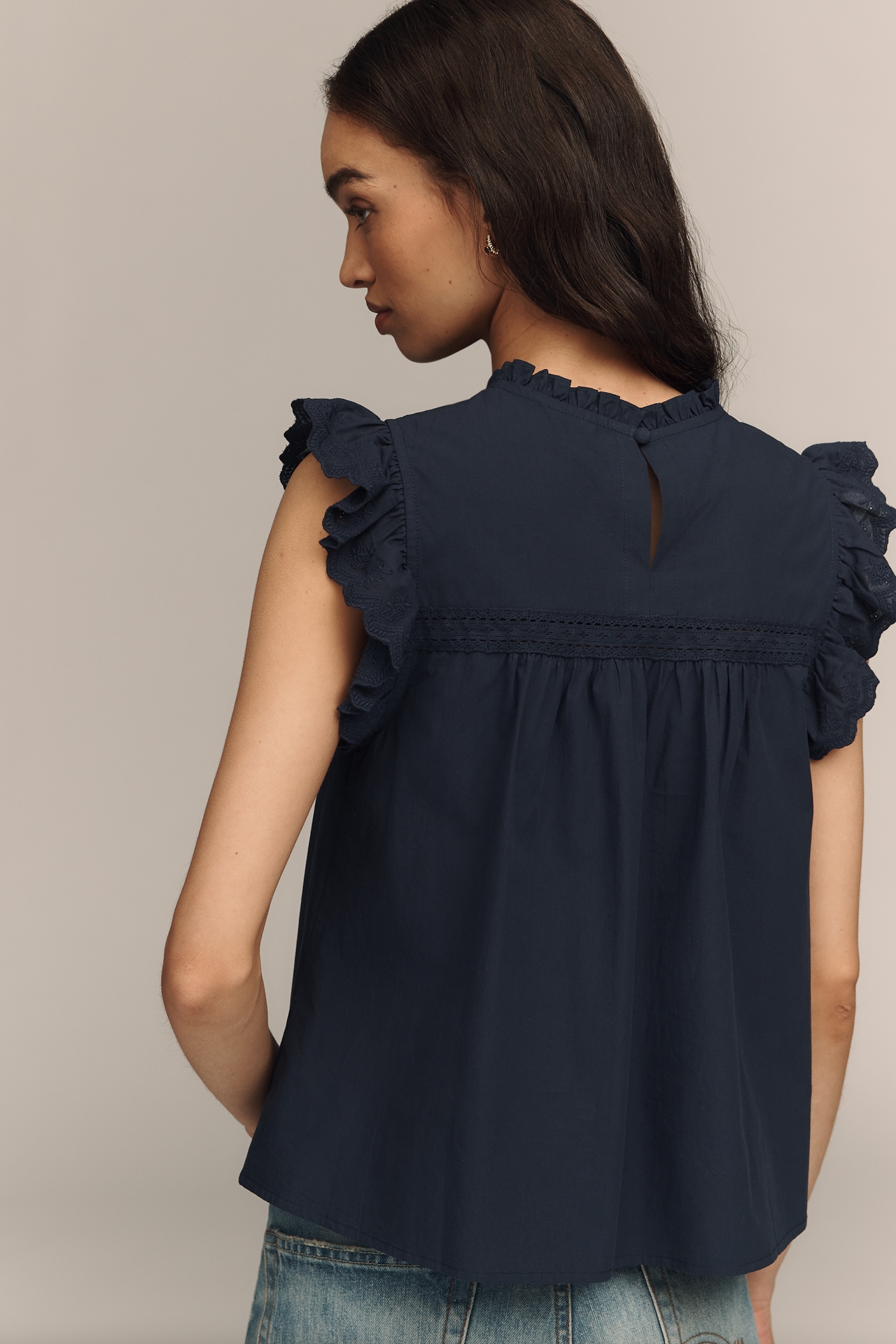 RAISONNEL Lace Panel Blouse