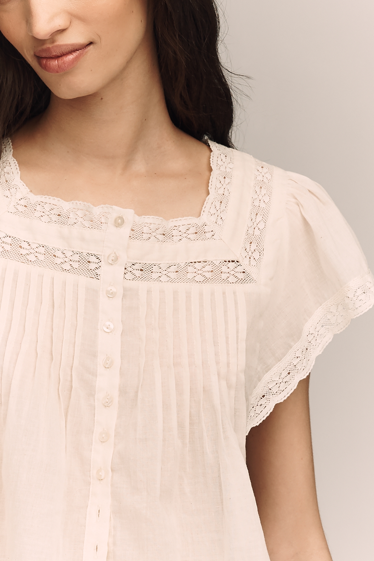 RAISONNEL Cotton Pintuck Blouse