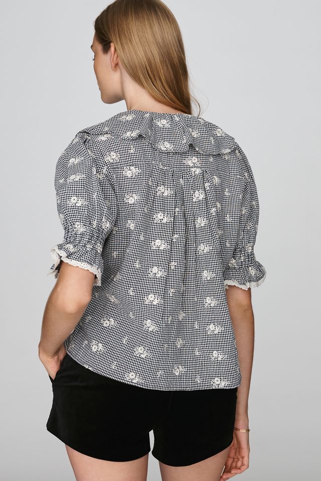 RAISONNEL Embroidered Ruffle Blouse #2